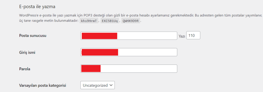 WordPress E-Posta ile yazma ayarı